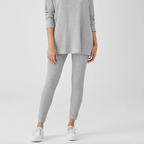 *NWT* EILEEN FISHER Cozy Waffle Knit High-Waisted Leggings size S Small Black - Picture 5 of 10